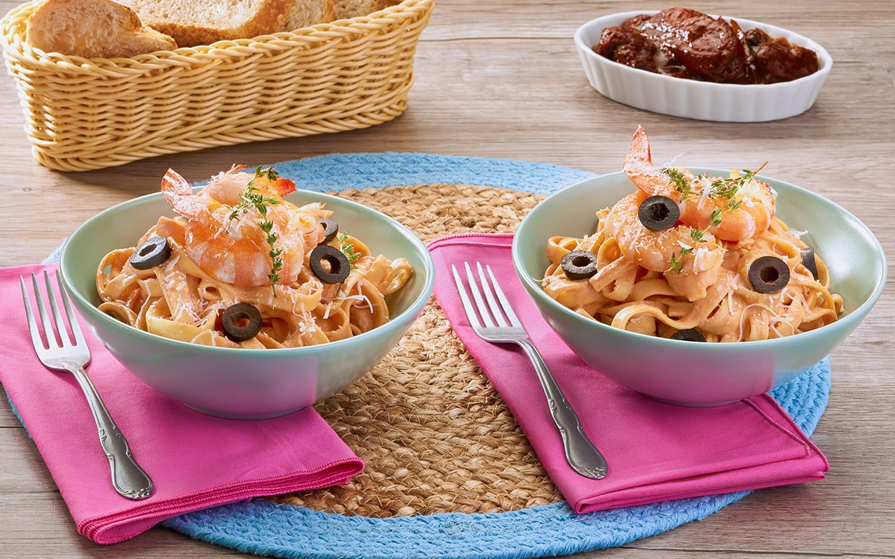 Pasta con camarones