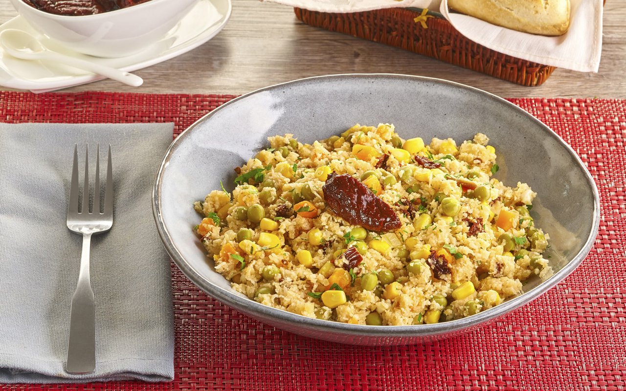 Arroz de coliflor con verduras