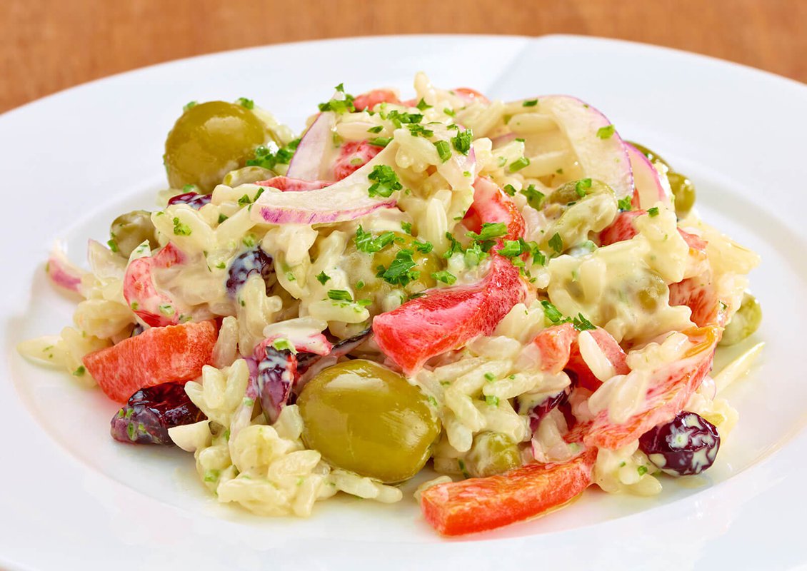 Ensalada de arroz con chícharos