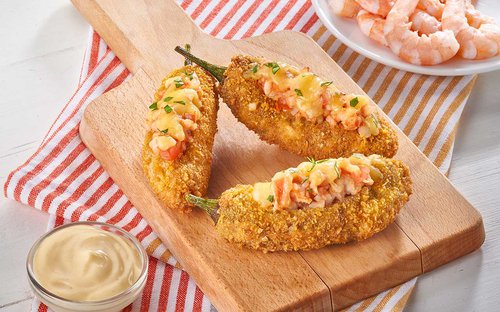 Jalapeños rellenos de camarón y queso