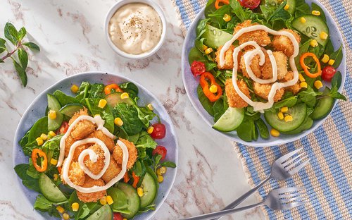Ensalada con Palomitas de Pescado