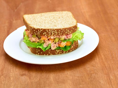 Smoked Kingfish Sandwich with whole wheat bread