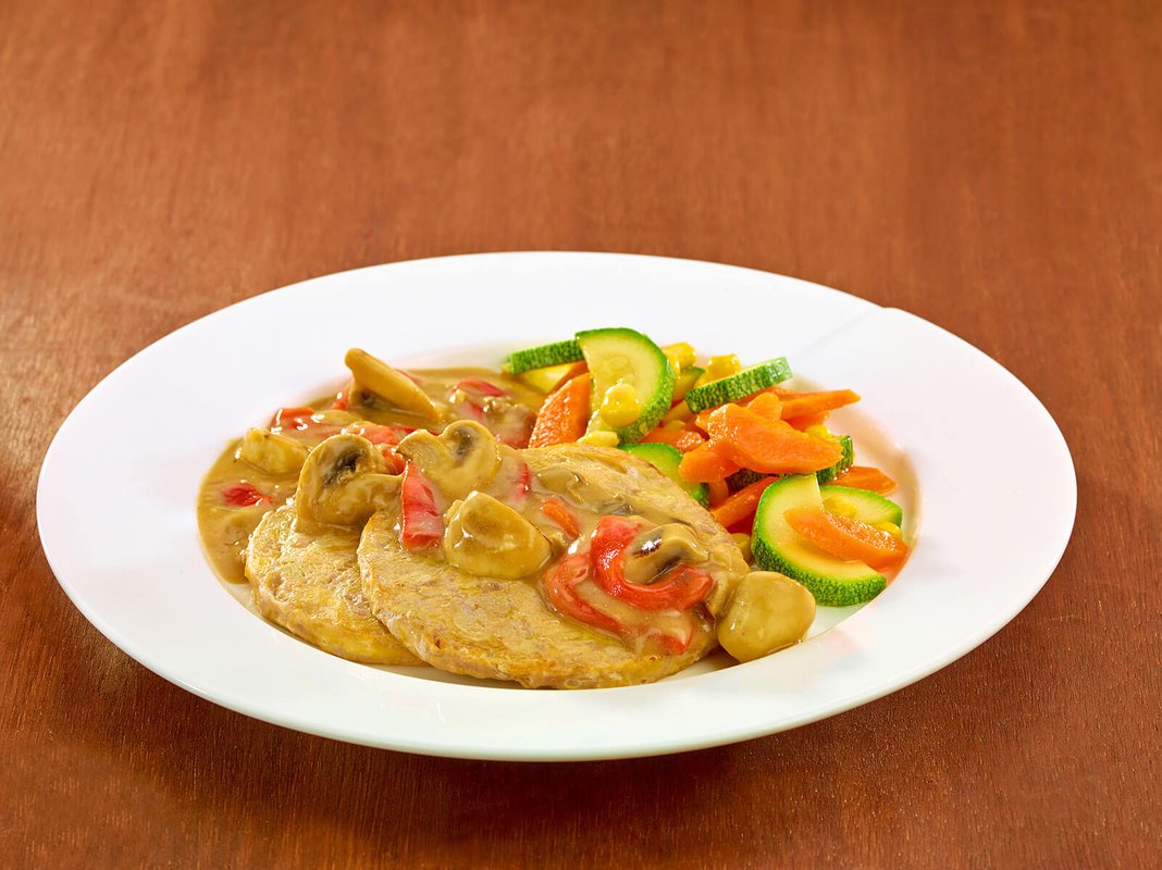 Chicken medallions with mushroom sauce