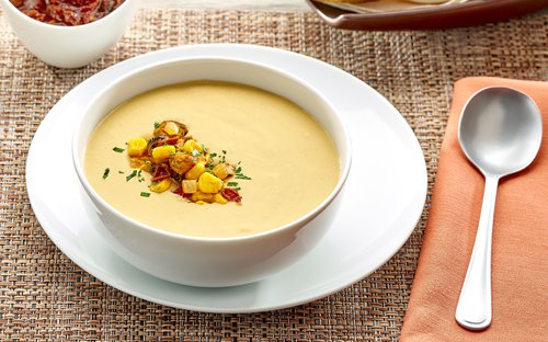 Crema de elote con mejillones al chipotle La Costeña®