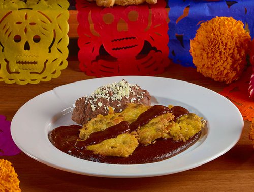 Tortitas de pollo con mole