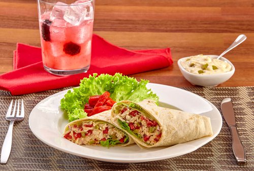 Wrap de pollo con pimientos