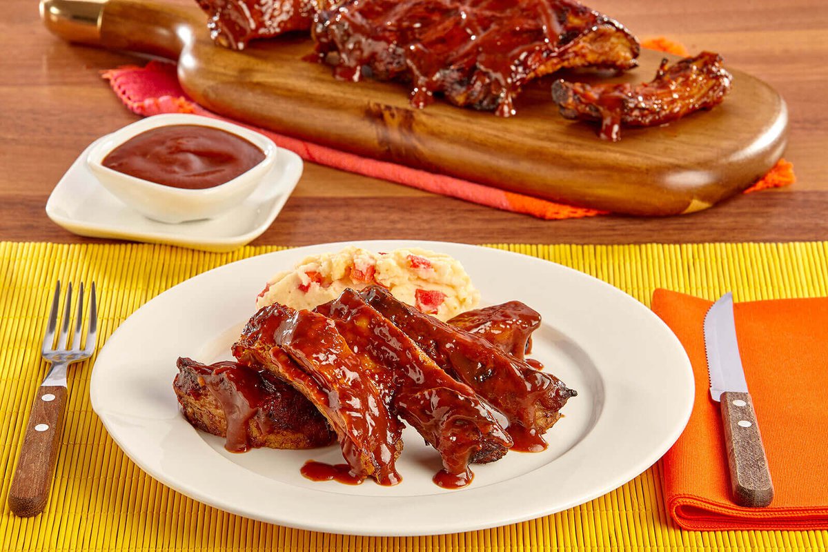 Costillas en salsa BBQ al chipotle