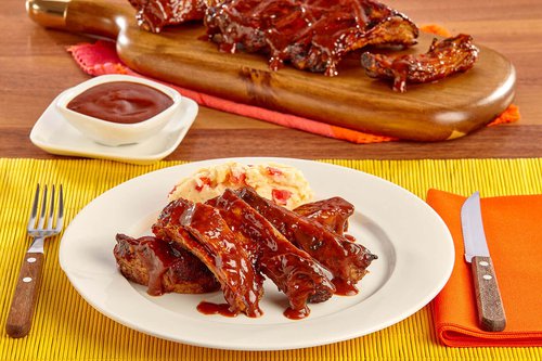 Costillas en salsa BBQ al chipotle