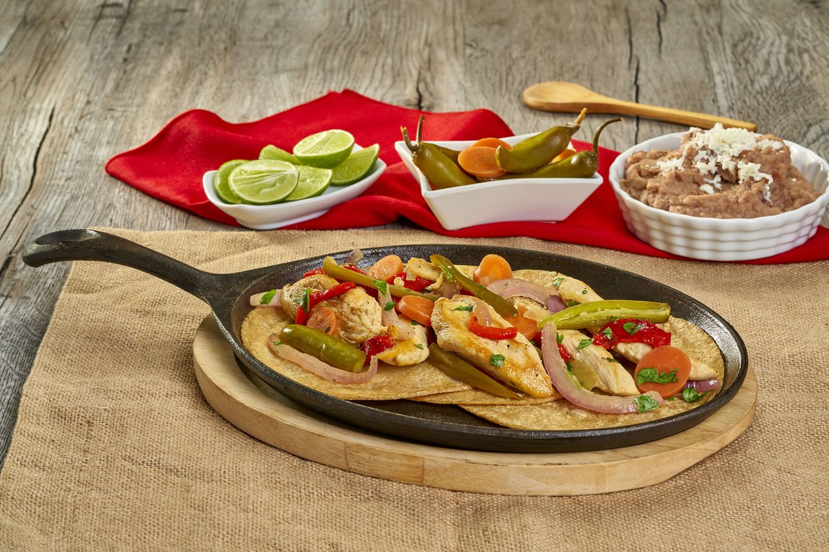 Fajitas de pollo con rajas