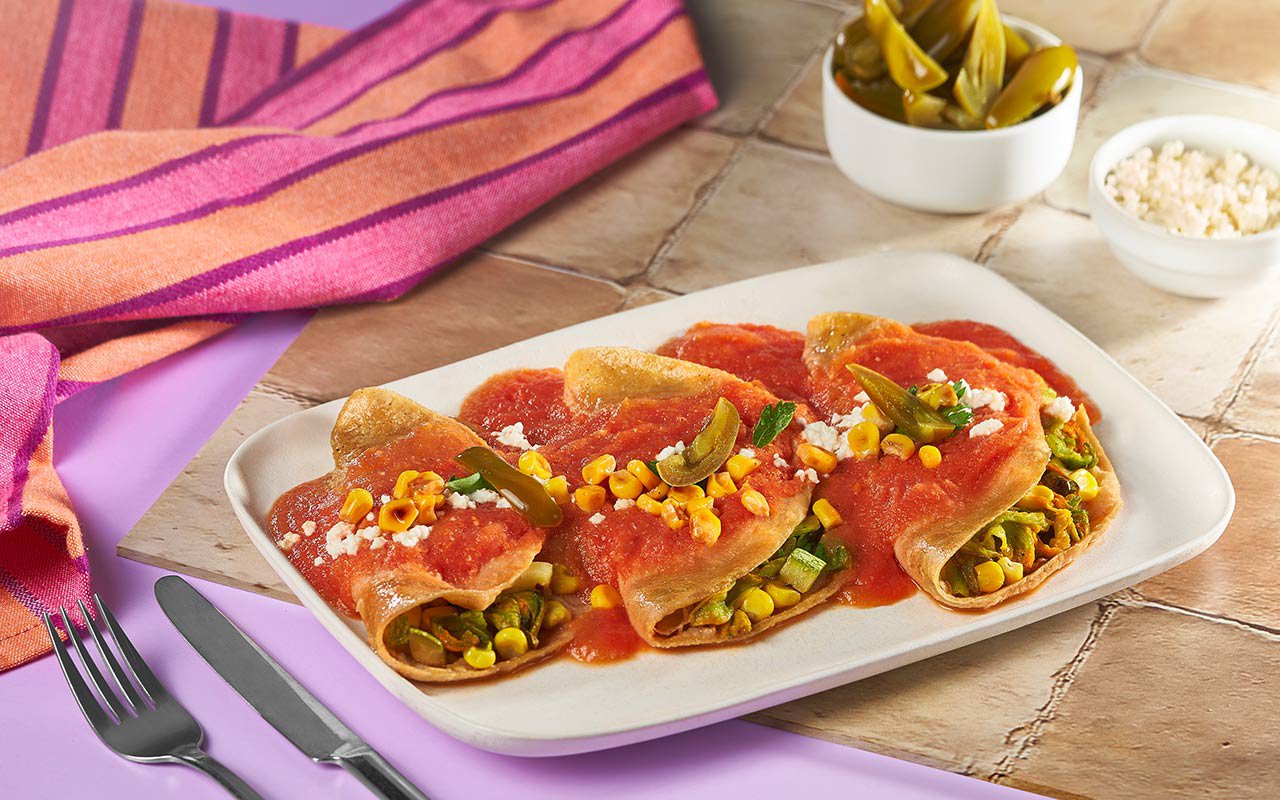 Enchiladas de flor y calabaza