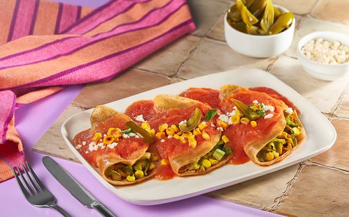 Enchiladas de flor y calabaza