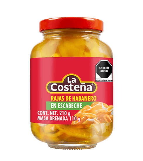 Rajas de habanero en escabeche