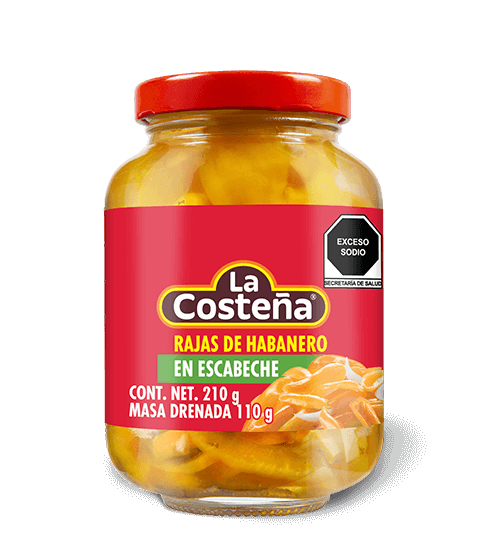 Rajas de habanero en escabeche