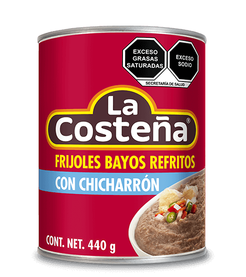 frijoles bayos refritos con chicharrón