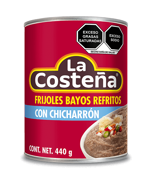 frijoles bayos refritos con chicharrón