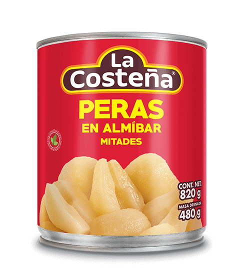 peras en almíbar mitades