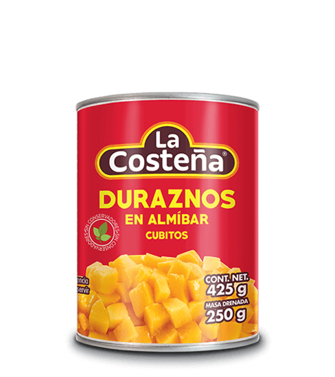 duraznos en almíbar cubitos