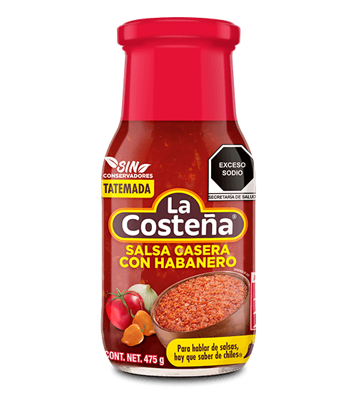 Salsa casera con habanero tatemada