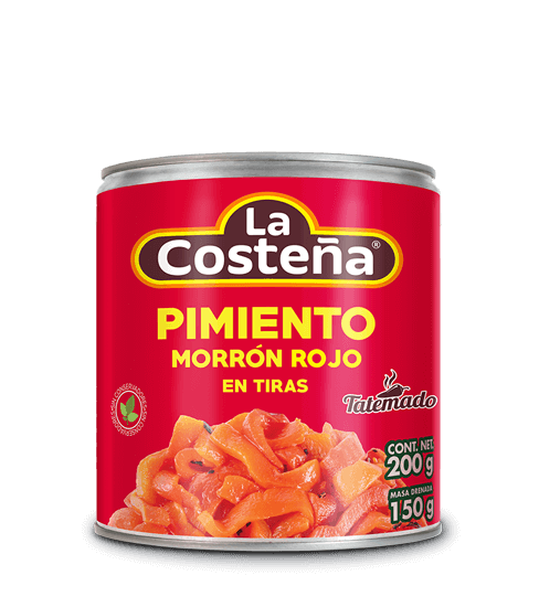 pimiento morrón rojo en tiras tatemado