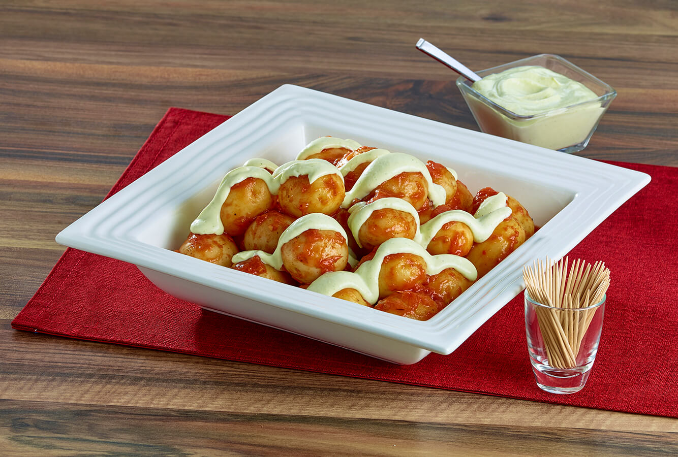 Papitas cambray en salsa habanero con dip de requesón Recetas La